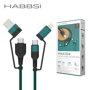 �ݽ� 4in1 PD 60W ���� ���� C-Ÿ�� ��Ƽ ���̺� YMUC004 1M