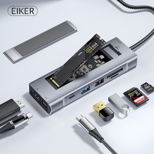 EIKER 8in1 cŸ�� ��Ƽ��� USB3.2 HDMI PD���� M.2 SSD �������̽�