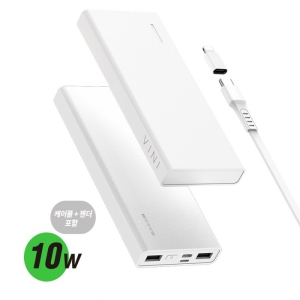 10W 2�� �������� ������Ʈ �Ŀ���ũ 10000mah �������͸�+���̺� d019