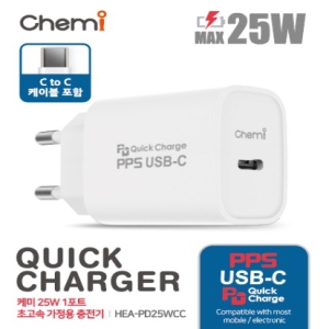 �ɹ� PD25W TYPE-C 1��Ʈ �и��� �ʰ��� ������ ������ HEA-PD25WCC