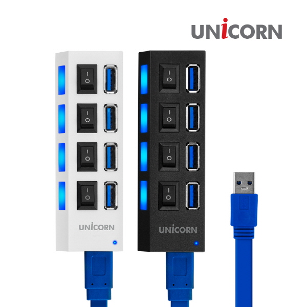 ������ XH-Q4 USB3.0 4��Ʈ ��� (35.6x104.7x22mm / ���̺� ���� �� 520mm / 44g)