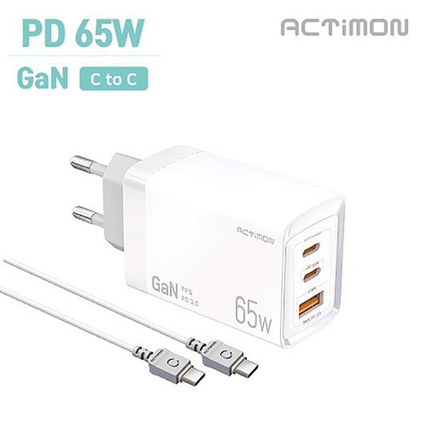 �귣�庰 ������/������ǰ ��Ƽ�� (ACTIMON) ��Ƽ�� ������ GaN ���� PD 65W �ʰ��� ������ (C+C+USB) ��ǰ ����