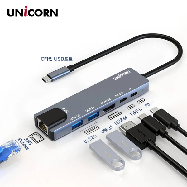 ��ǻ�Ϳ�ǰ USB���/����� ������ CŸ�� 6in1 LAN��Ʈ HDMI ��Ƽ USB��� 4K �̷���  PD 87W ���� ���� �˷�̴� TCH-L50 ��ǰ ����
