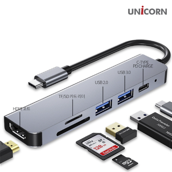 ��ǻ�Ϳ�ǰ USB���/����� ������ CŸ�� 6in1 HDMI �̷��� ��Ƽ��� PD100W ���� ������ TH-601C ��ǰ ����