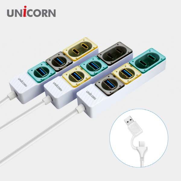 ������ USB3.2 Gen1 4��Ʈ USB��Ƽ��� (A+CŸ�� ����) RHC-200D