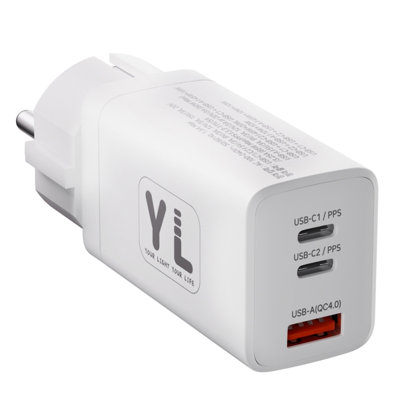 YL ������ GaN 65W PD, PPS, QC4.0 �÷��� 3��Ʈ ��Ƽ USB-A, CŸ�� �ʰ��� ������ �����