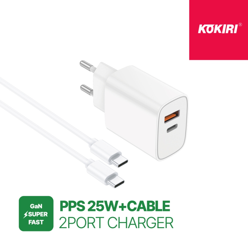 �ڳ��� EPIC GaN 25W A+C 2��Ʈ �ʰ��� ������ 1.2M ���̺� ��Ʈ (CtoC ���̺�����)