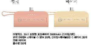 �������͸� | ��濢�� 2in1 ��ŷ�� �������͸� 5000mAh CŸ�� 8�� ���̺�������